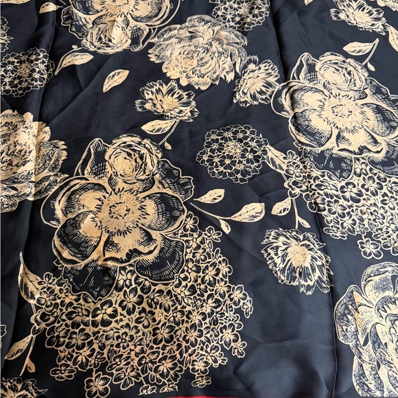 Floral Print Fabric in Black and Cream - Picture 5 of 5